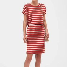 Banana Republic Stripe T-Shirt Shift Dress Red Size Large Resort Casual Vacation