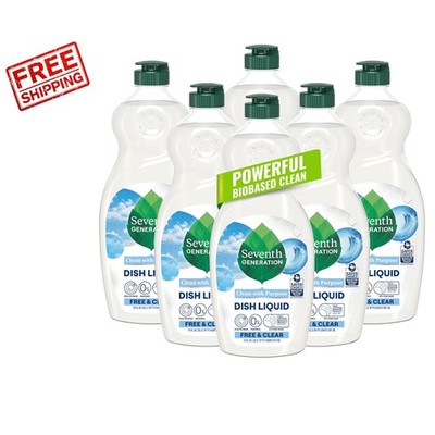 Plant-Based & Hypoallergenic Dish Soap by Seventh Generation - 6 x 19 oz Bottles