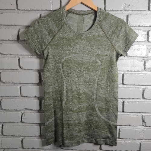 Lululemon Swiftly Tech SS Crew Heathered Green Hawaii Islands Graphic Womens 6