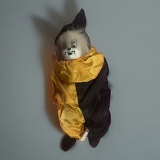 Vintage 1990’s Artmark Porcelain-faced Clown Doll Soft Sand Filled & Weighted 7"