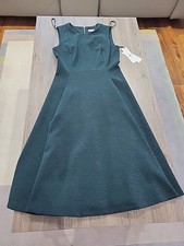 Calvin Klein Green Shimmer A Line Sleeveless Dress. Size 6. Zip Closure