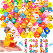 120 Pack Rubber Ducks in Bulk , Assorted Ducks for Jeeps, Bulk Ducks for Bath To