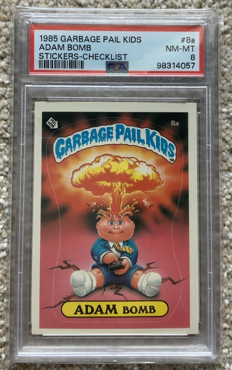 1985 Garbage Pail Kids Adam Bomb PSA 8 NM-MT Checklist Matte GPK OS1 #8a