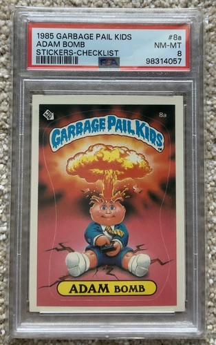 1985 Garbage Pail Kids Adam Bomb PSA 8 NM-MT Checklist Matte GPK OS1 #8a