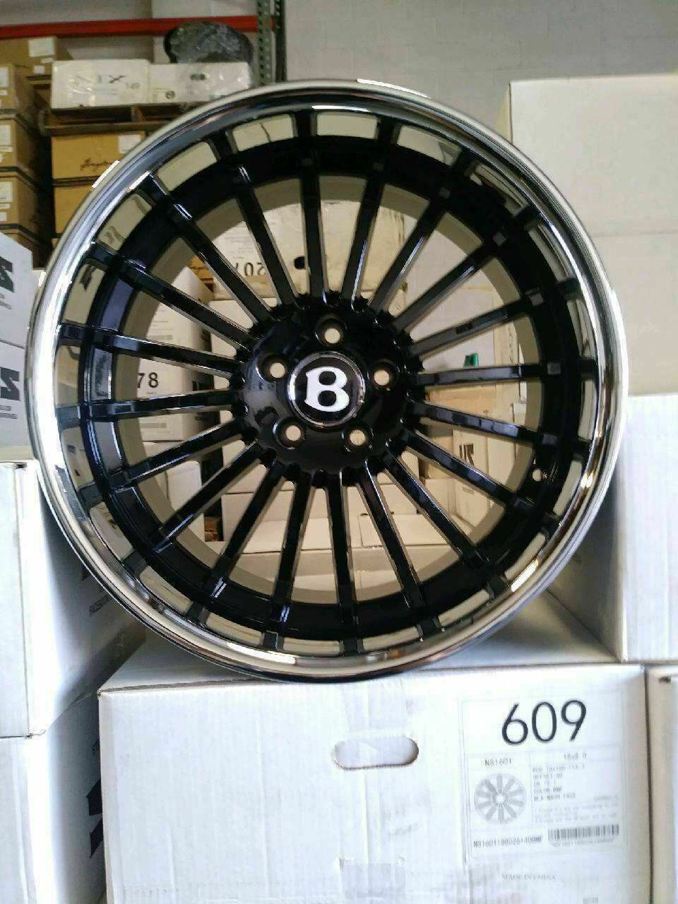 22-inch Premium wheels for Bentley GT GTC Flying Spur GTX59 Black Chrome 5x112