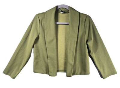 Windsor Green Shawl Collar Short Blazer Jacket Women Long Sleeve Preppy 140-4