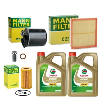 8L CASTROL EDGE LL 5W30 MANN FILTERS SERVICE KIT FOR MERCEDES CLA220d 2.2 13-19