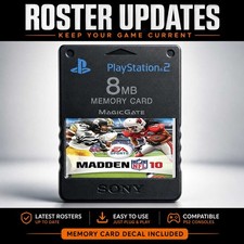 Madden 10 Roster Updates PS2 Official Memory Card Unlocked 100 Complete Saves