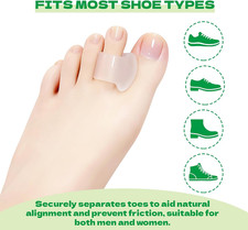 Toe Separators for Women  Men, 12-Pack 1/4" Thick Gel Toe Spacers, Bunion Co...
