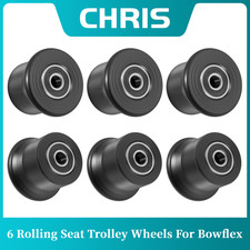 6X Rolling Seat Trolley Wheels, Sliding Seat Bracket Roller For Bowflex Home Gym