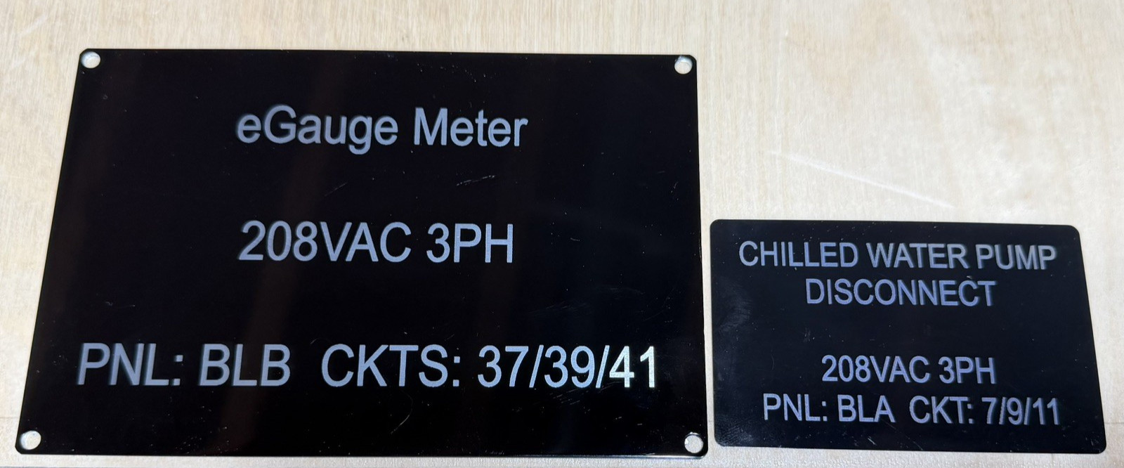 Custom Engraved Metal Equipment Tags - Electrical & Machine Identification⁠