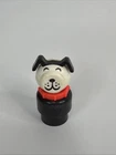 Vintage Fisher Price little people black plastic "Lucky" dog red collar