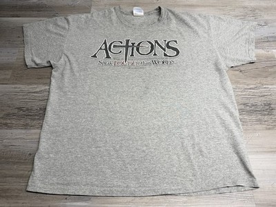 Vintage Religious Jesus T-Shirt XL Actions Louder Than Words Christian God Swag