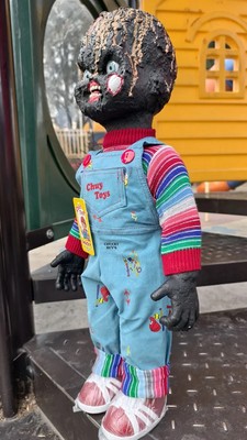 Childs Play Chucky Burnt Charred Vinyl Prop Doll Life Size 27