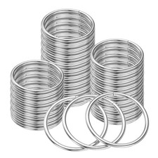 60Pcs Metal O Rings, 1.5" Round Ring Buckles Welded Metal Rings, Silver Tone