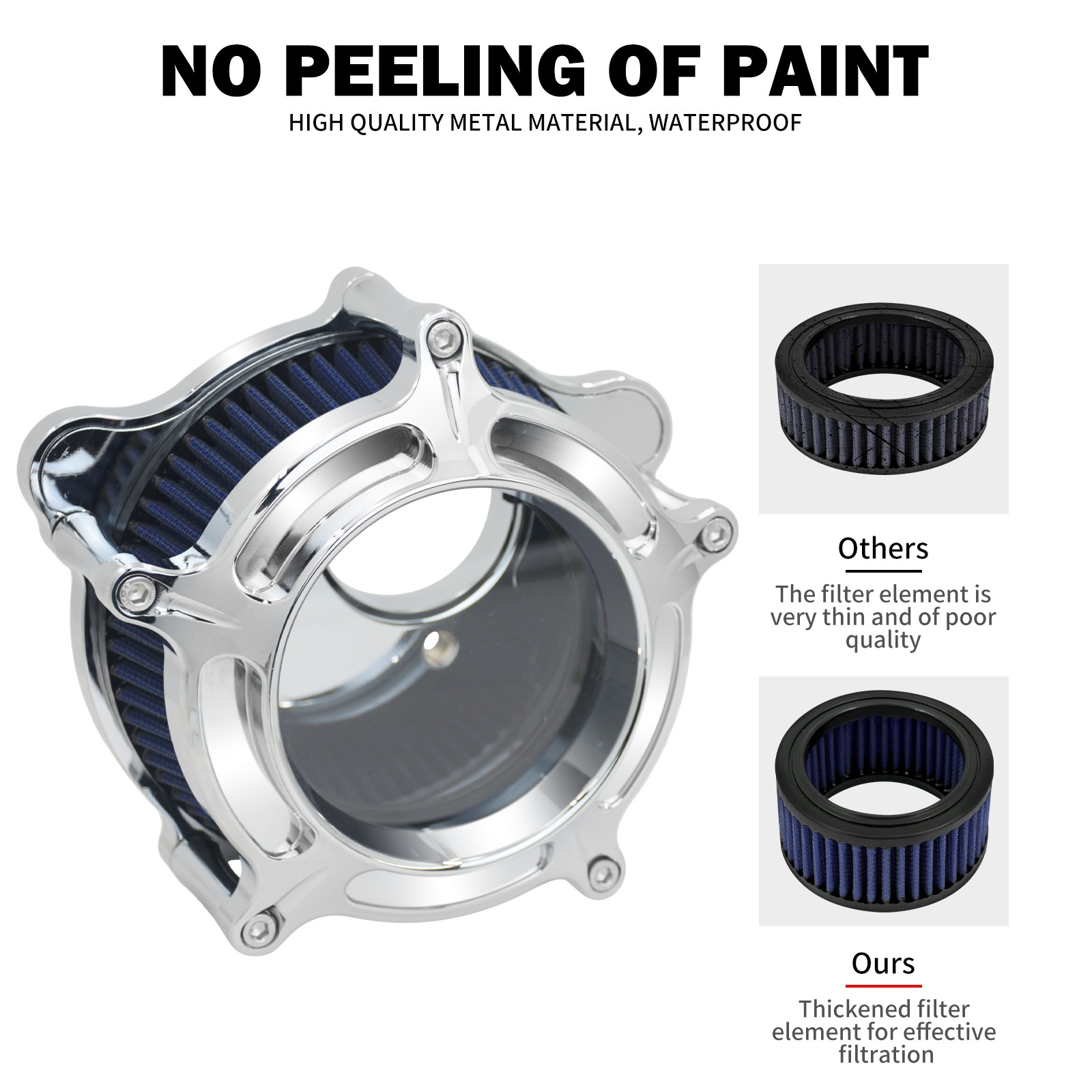 Clear Chrome Air Filter Blue Intake For Harley 18-2025 Softail Fat Boy Breakout