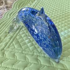 Blue Glass Dolphin Glass Figurine, Approx. 8 ...