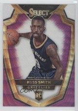 2014-15 Panini Select Premier Level Purple & White Prizm Russ Smith #195 d8g