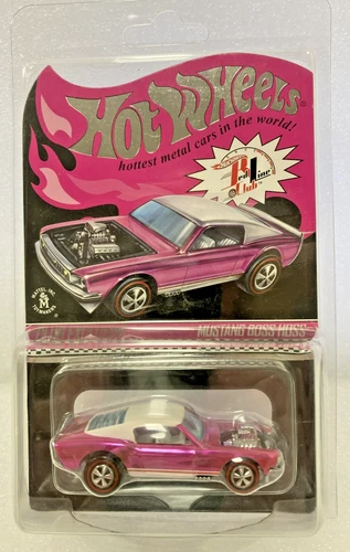 2017 Hot Wheels RLC Mustang Boss Hoss w/Case Red Line Club Exclusive Pink
