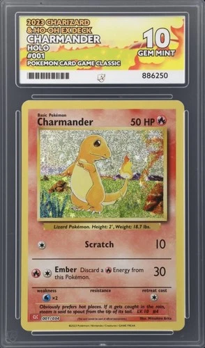 Charmander 001/034 Classic Collection CLC English ACE 10 GEM 💎 MINT UK SELLER