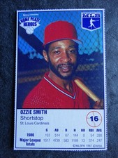 1987 Kraft Home Plate Heroes #16 Ozzie Smith St. Louis Cardinals Card