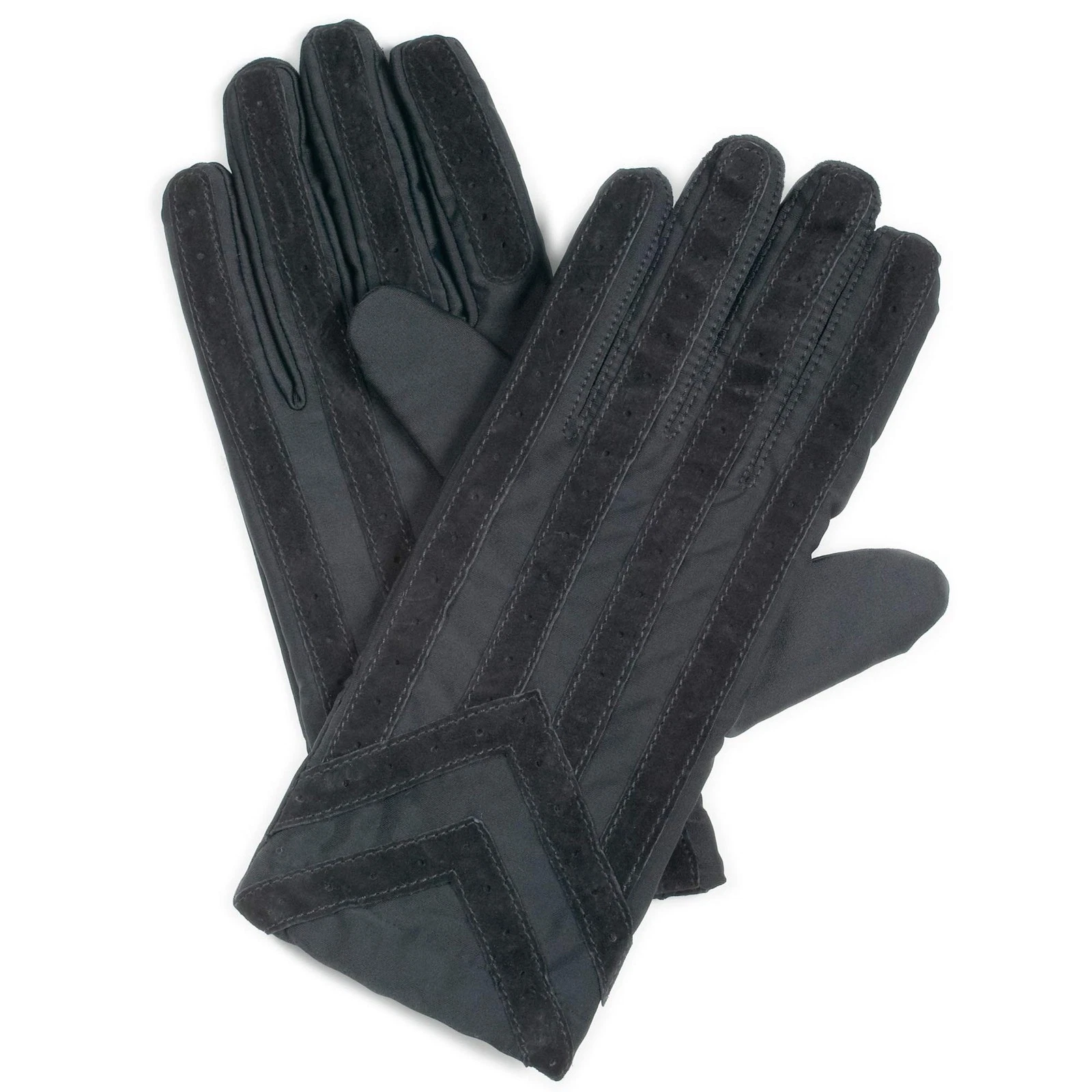 Isotoner Men's Stretch Classics Fleece Lined Gloves X-Large Black