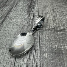 Vintage Curved Handle Baby Feeding Spoon Nursery Silverplate JUNE Pattern 1932