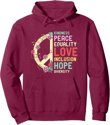 Diversity Equality Love Peace Human Rights Unisex Hooded Sweatshirt