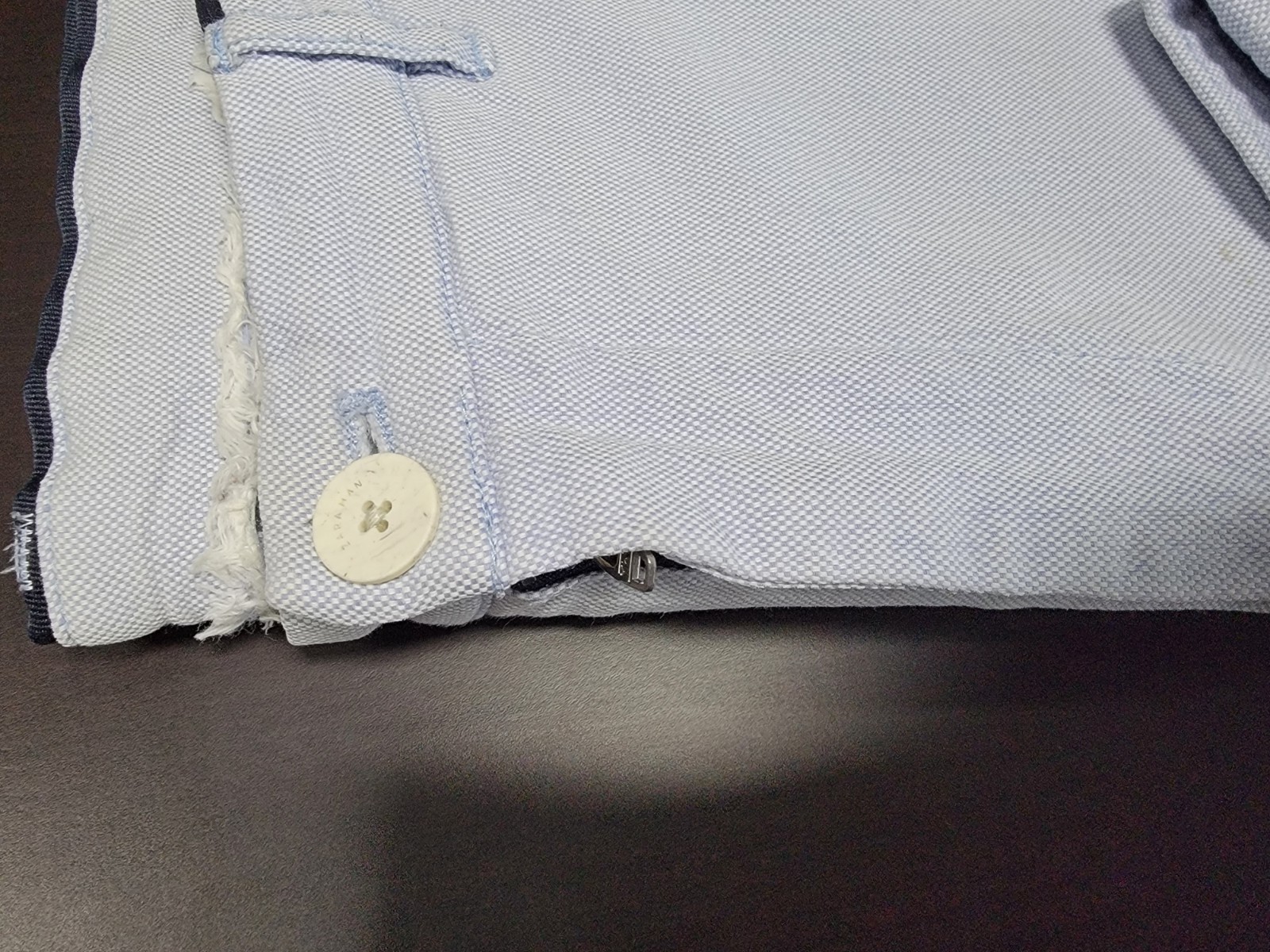 Zara Man Light Blue Cotton Trouser Chino Short Fit Pants Size: 32 Straight Leg thumbnail 10