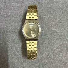 CASIO Gold Tone Quartz Watch Day Date WR 50M