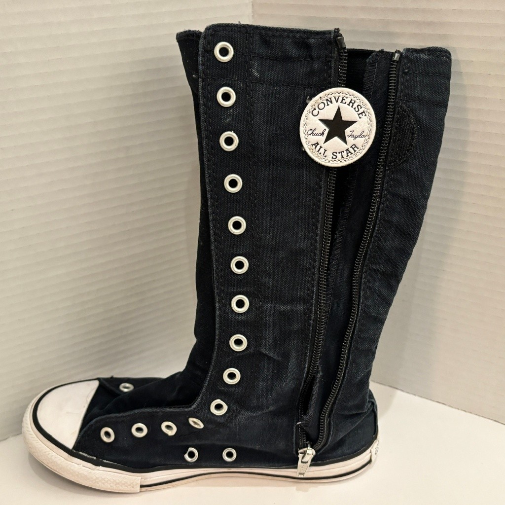 Converse Chuck Taylor All Star XX Hi Knee High Black Boots Youth Size 3 No Laces thumbnail 7