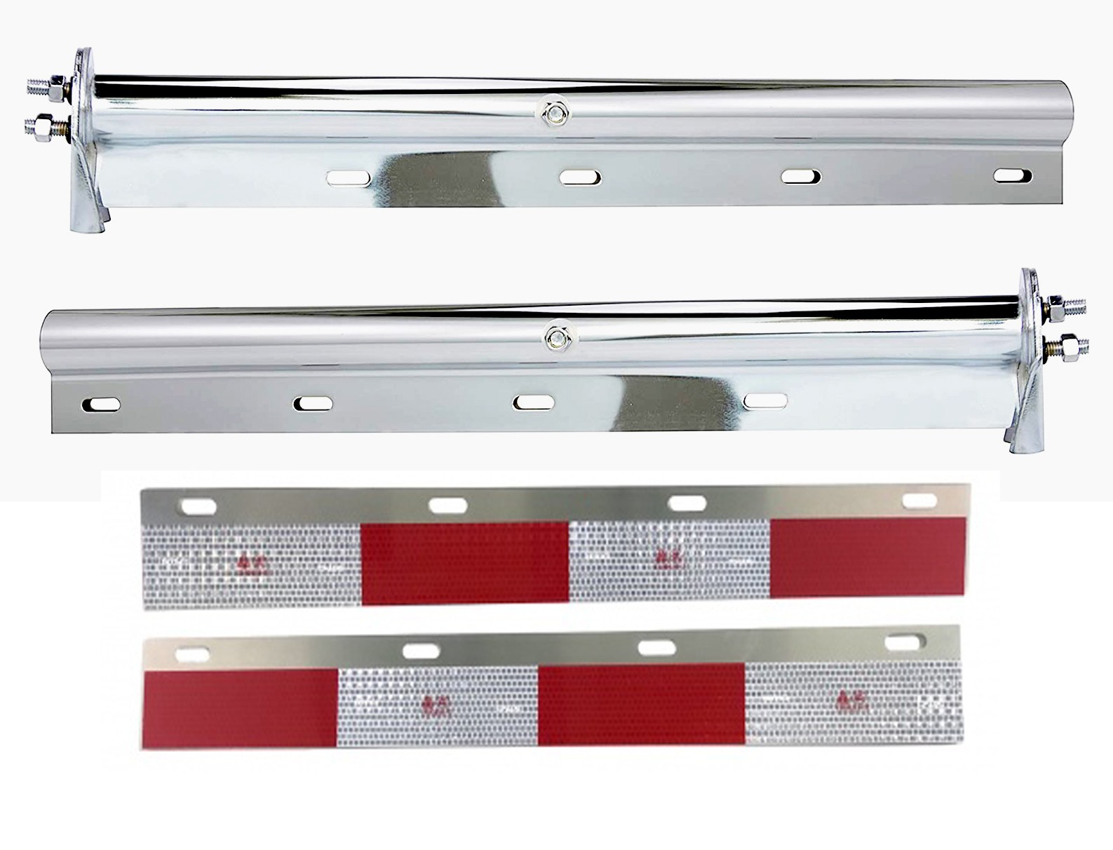 Chrome TORQUE Semi Truck Mud Flap Hangers 30