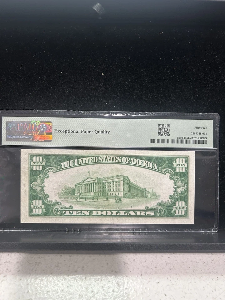 SASA 1929 Minneapolis Minnesota $10 FRBN Pmg Au55epq - Image 2 of 2