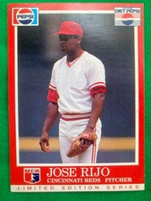 TOUGH! Jose Rijo 1991 Pepsi Cincinnati Reds Limited Edition Regional Card