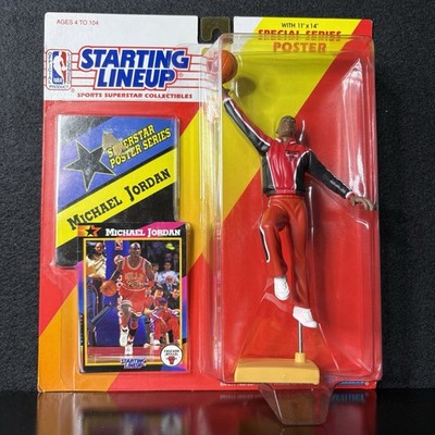 1992 Michael Jordan Starting Lineup Chicago Bulls #23 Red Warmup Includes Poster