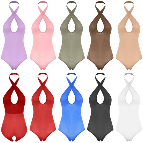 Damen Einteiler Sexy Overall Teddy Body Neckholder Catsuit Dessous Erwachsene - Bild 6 von 110