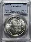 1921-D Morgan Silver Dollar PCGS MS-63