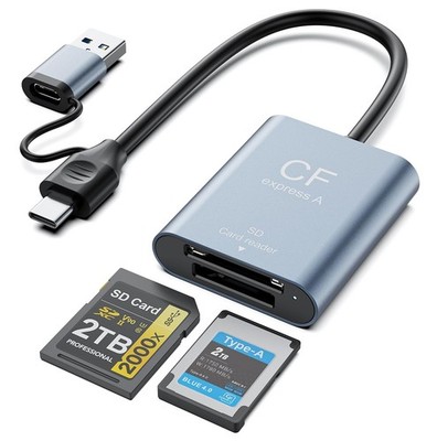 CFexpress Type A & SD Card Reader, USB-C 3.2 Gen 2 10Gbps High-Speed Dual Slo...