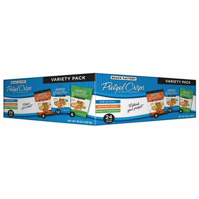 Snack Factory Pretzel Crisps Variety Pack, Individual 1.5 Ounce 24pk.,