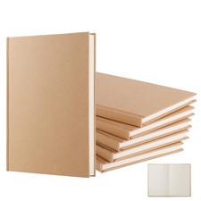 6 Pack A5 Kraft Hardcover Sketchbook Blank Notebook Journal, 5.51" ... Fast Ship