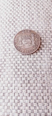 RARE de qualité 2 Réales 1766 argent Charles III d'Espagne (Mexico)non nettoyé - Photo 1/3