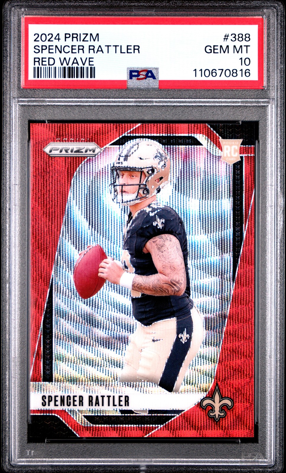 2024 PANINI PRIZM RED WAVE #388 SPENCER RATTLER 80/149 PSA 10