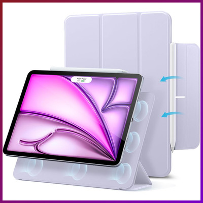 iPad Air 13 Zoll Hülle Magnetisch Dünn Trifold Stand Case Lila für Pro 12,9 Zoll