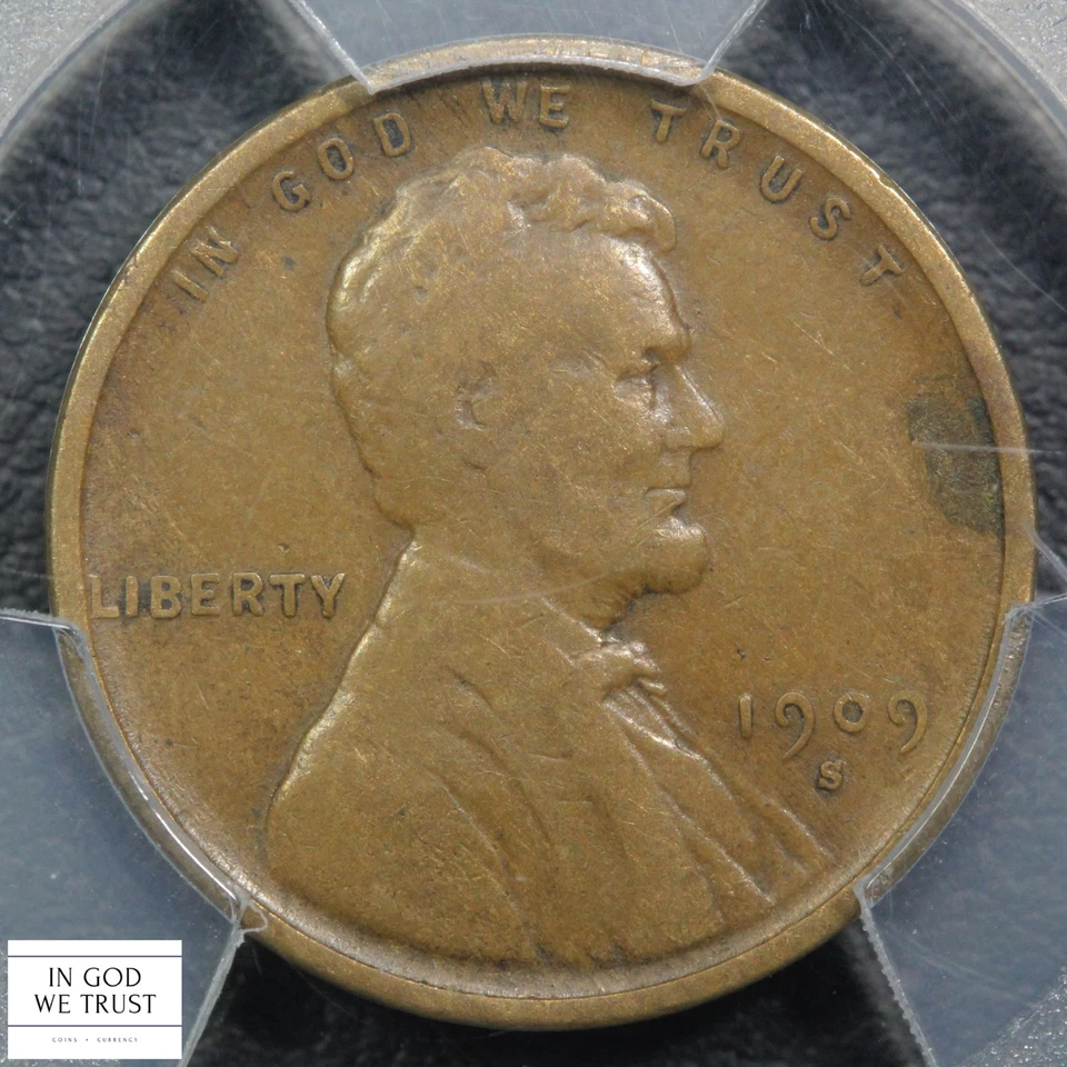 1909 S Lincoln Wheat Copper Cent 1C PCGS F 15 - Image 3 of 4