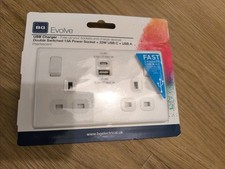 BG Evolve PCDCL22UAC22W White 13A Double USB Socket