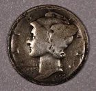 1925-D "Mercury" SILVER One-Dime Coin, Good