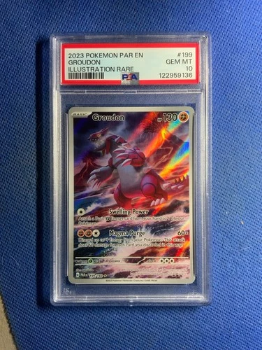 2023 POKEMON PAR EN-PARADOX RIFT ILLUSTRATION RARE #199 GROUDON PSA 10