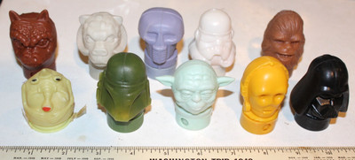 10 UNUSED Star Wars Topps Candy Heads Empire Strikes Back & ROTJ Yoda C3PO NOS