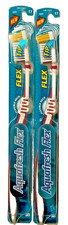  2 PACK Vintage 1999 Aqua Fresh Flex Tip Toothbrush Soft Bristle Tri-Cut 17