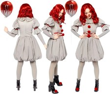 Amscan Halloween-Kostüm Erwachsene Frauen Pennywise d. Clown Gr.S 34/36 Fasching